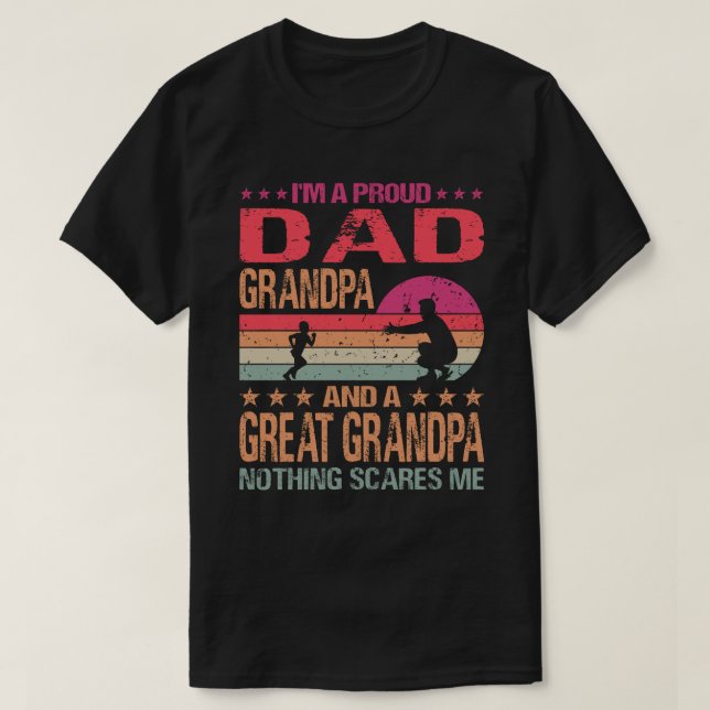 Camiseta Soy un abuelo de papá orgulloso y un gran abuelo (Diseño del anverso)