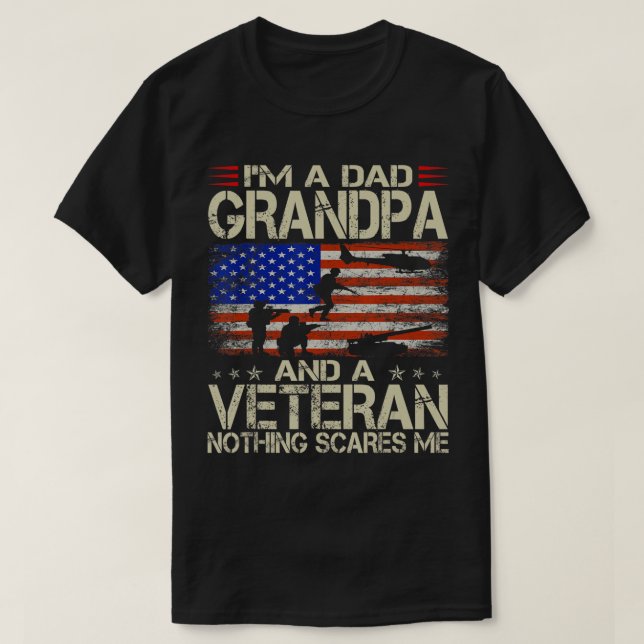 Camiseta Soy un abuelo de papá y un veterano día de padre g (Diseño del anverso)