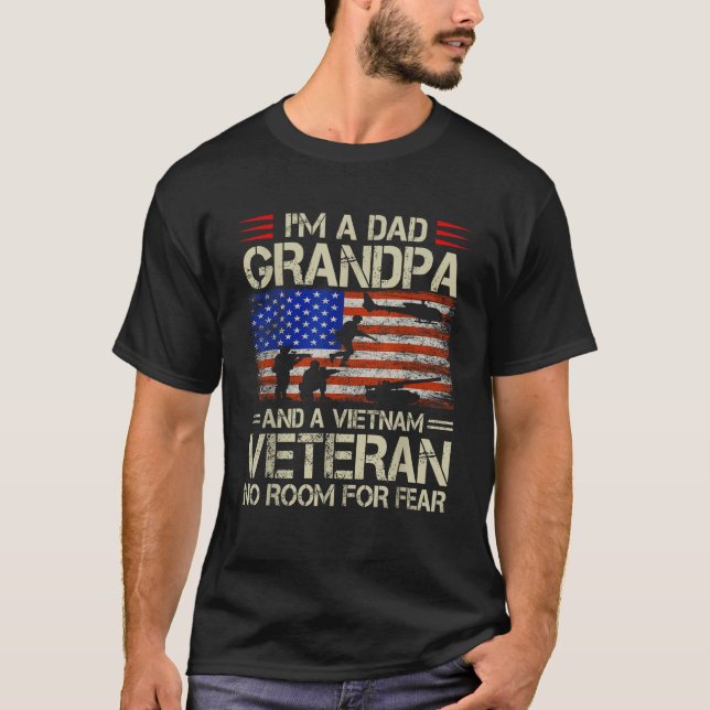 Camiseta Soy un abuelo de papá y veterano retro de Vietnam  (Anverso)