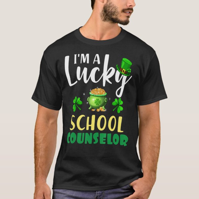 Camiseta Soy Un Afortunado Consejero Escolar Irlandés Shamr (Anverso)