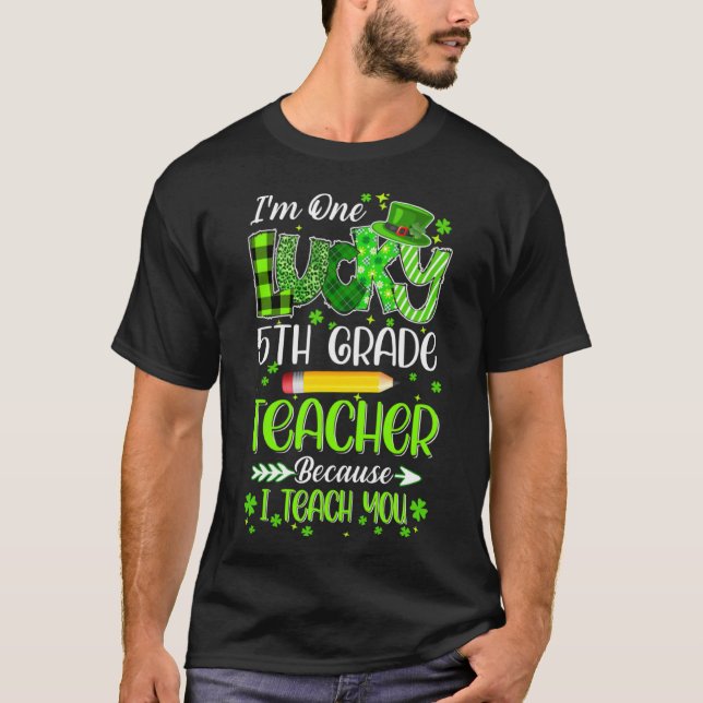 Camiseta Soy un afortunado profesor de quinto grado Lápiz S (Anverso)
