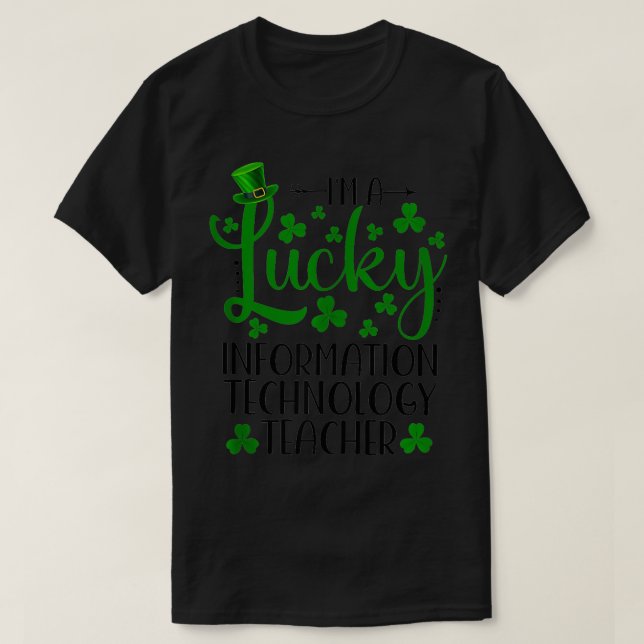 Camiseta Soy un afortunado profesor de Tecnología de la Inf (Diseño del anverso)