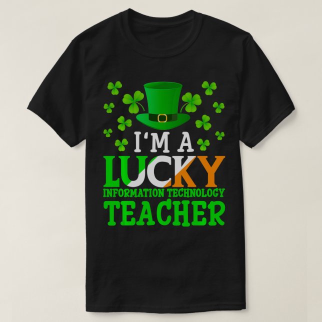 Camiseta Soy un afortunado profesor de Tecnología de la Inf (Diseño del anverso)