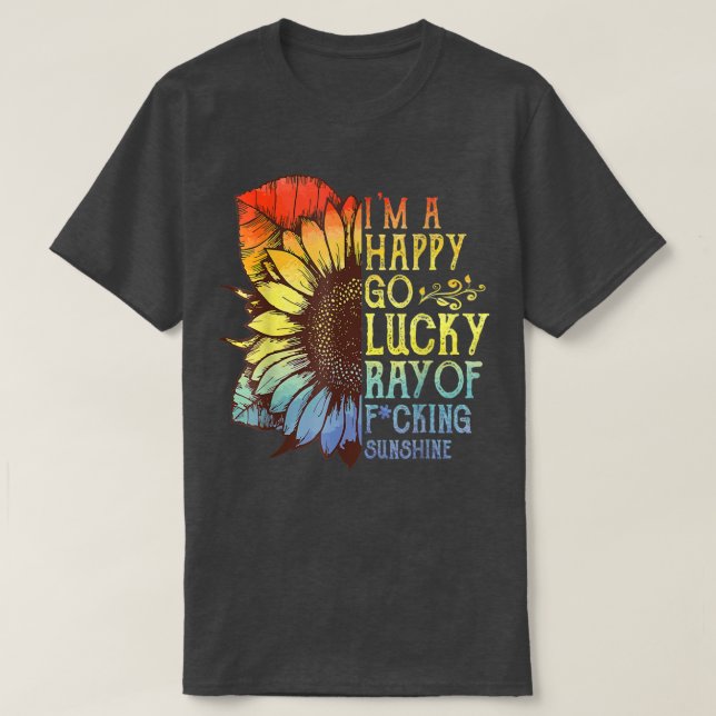 Camiseta Soy un alegre Go Lucky Ray de Sunshine Sunflower L (Diseño del anverso)