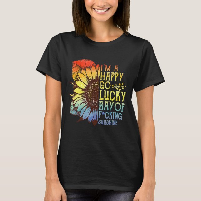 Camiseta Soy un alegre Go Lucky Ray de Sunshine Sunflower L (Anverso)
