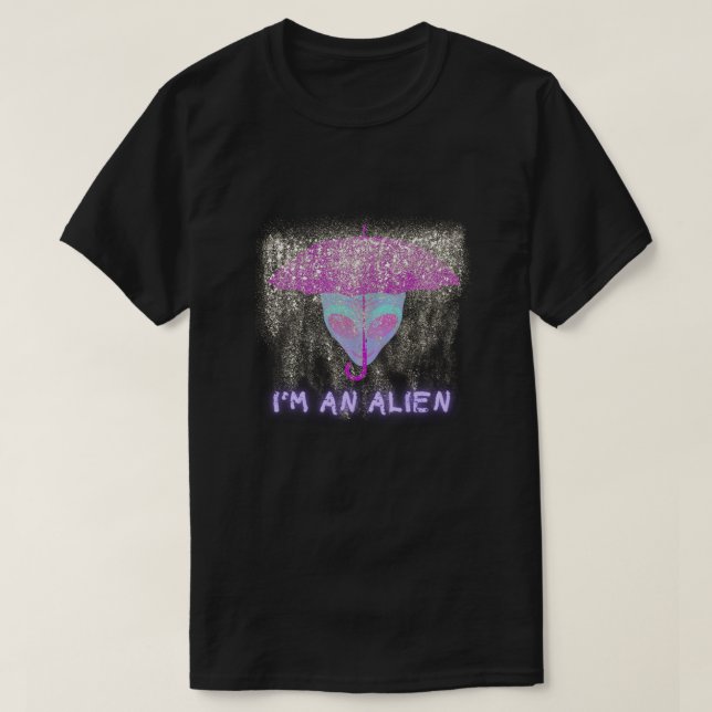Camiseta "SOY UN ALIENÍGENA" - Bajo la Lluvia (Diseño del anverso)