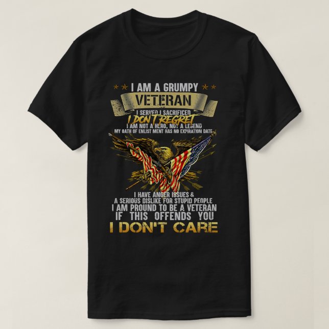 Camiseta Soy Un Antiguo Y Gruñón Veterano Día De Veteranos  (Diseño del anverso)