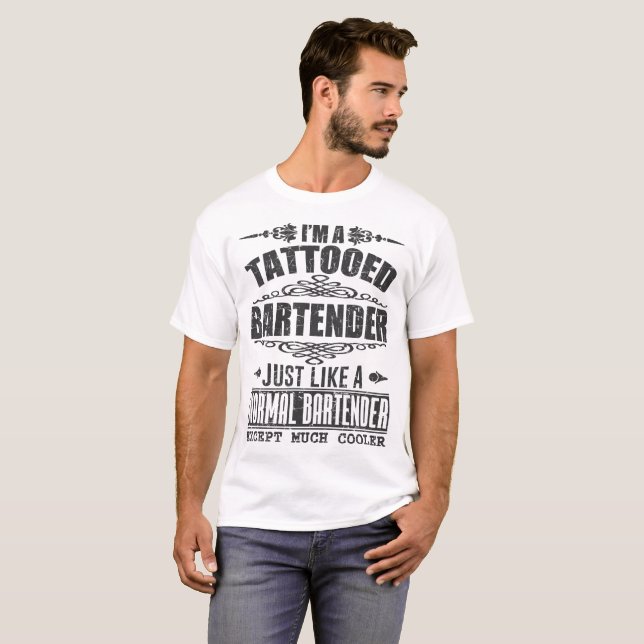 CAMISETA SOY UN BARTENDER DE TATTOED COMO UN NORMAL (Anverso completo)