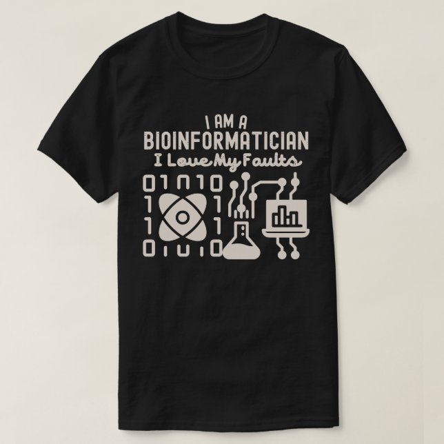 Camiseta Soy un bioinformático Amo mis defectos (Diseño del anverso)