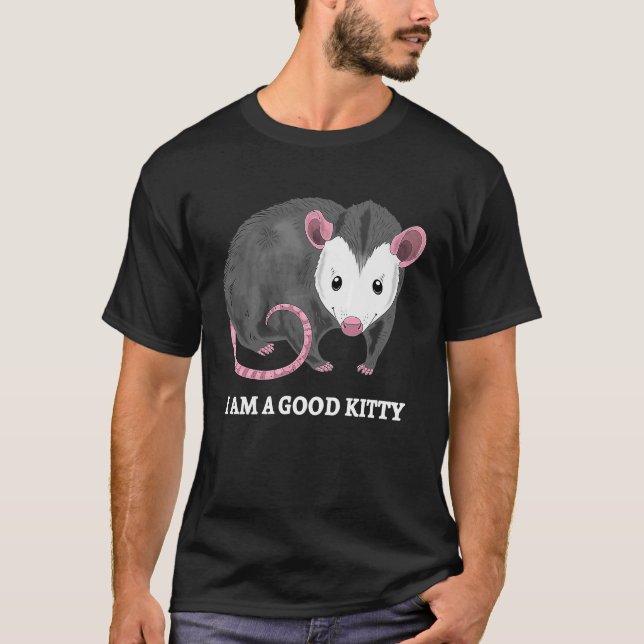 Camiseta Soy Un Buen Gato De Gato De Opossum De Kitty (Anverso)