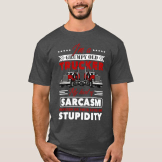 Camiseta Soy un camionero viejo gruñón, mi nivel de sarcasm
