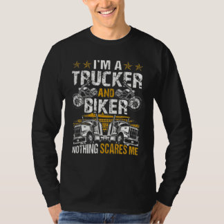 Camiseta Soy un camionero y motociclista, nada me asusta.