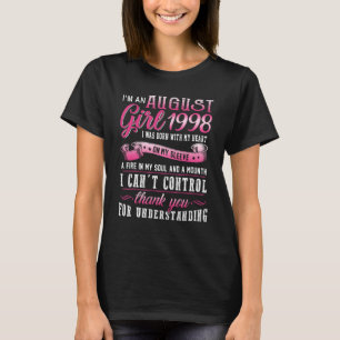 Camiseta Soy un Chica de Agosto 1998 25º cumpleaños 25 años