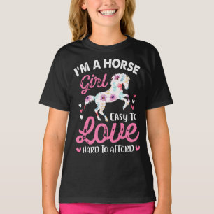 Camiseta Soy un Chica de Caballos Fácil De Amar De Dura.
