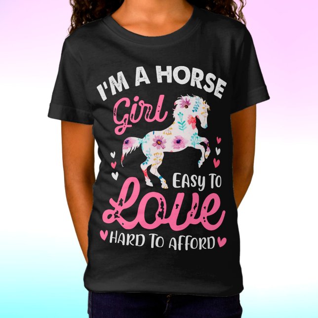 Camiseta Soy un Chica de Caballos Fácil De Amar De Dura. (Subido por el creador)