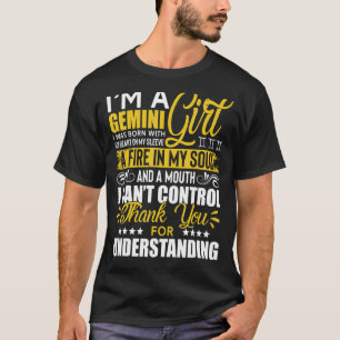 Camiseta Soy un Chica gemini nacido con mi corazón Zodiac B