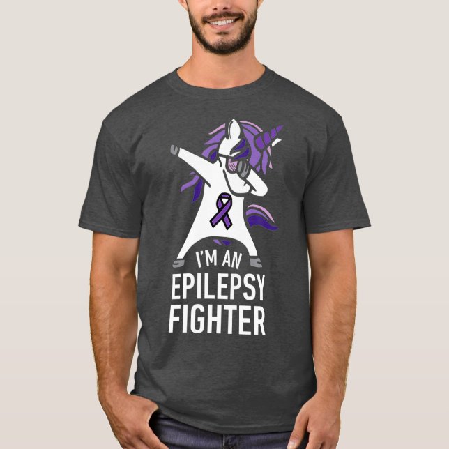 Camiseta Soy Un Combatiente Epilepsia Que Dabbing Unicornio (Anverso)