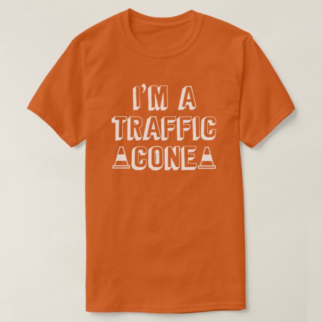 Camiseta Soy un cono de tráfico Disfraz fácil de Halloween  (Diseño del anverso)