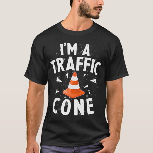 Camiseta Soy un Cono de Tráfico Lazy Sencillo Coste de Hall (Anverso)