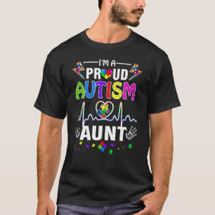 Camiseta Soy un corazón de tía de autismo orgullosa