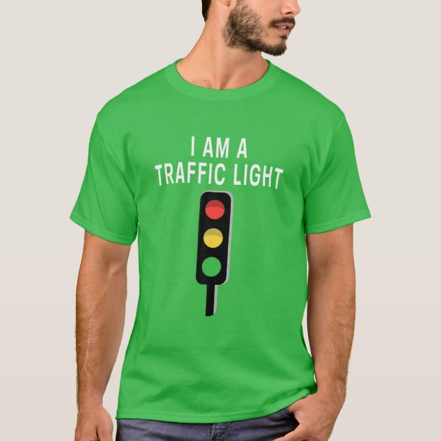 Camiseta Soy Un Cos De Luz Verde De Tráfico Divertido De Lu (Anverso)