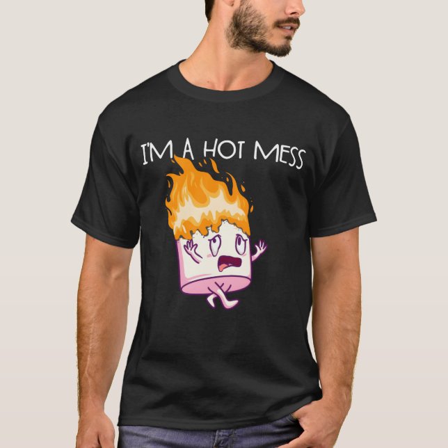 Camiseta Soy un desorden caliente Malvavisco de SMores de c (Anverso)