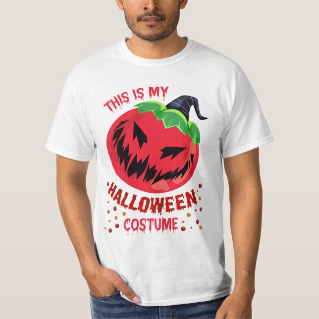 Camiseta Soy un disfraz de tomate Halloween Fruit Red, Funn (Anverso)