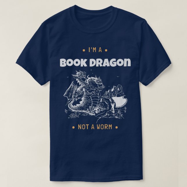 Camiseta Soy un dragón de libros, no un amante de los libro (Diseño del anverso)