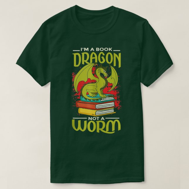 Camiseta Soy un dragón de libros, no un bibliotecario amant (Diseño del anverso)