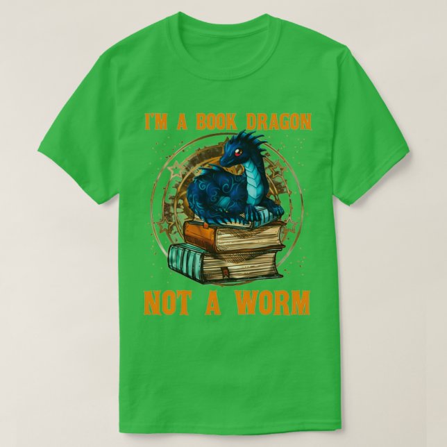 Camiseta Soy un dragón de libros, no un gusano (Diseño del anverso)