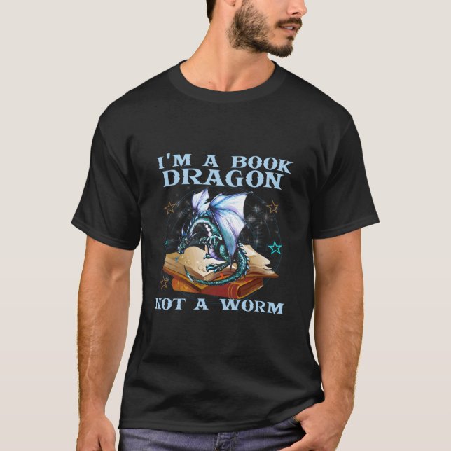 Camiseta SOY UN Dragón De Libros No Un Gusano Dragones (Anverso)