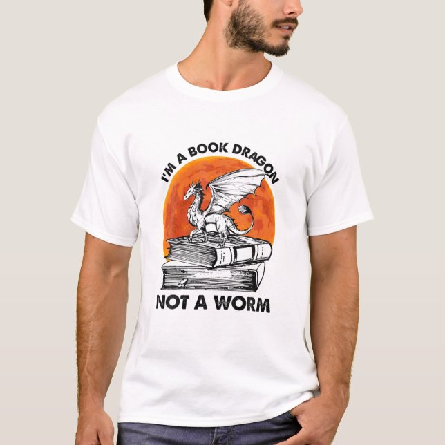 Camiseta Soy un dragón de libros, no un lector de gusanos (Anverso)