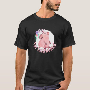 Camiseta Soy un fabuloso cerdo rosado con flores