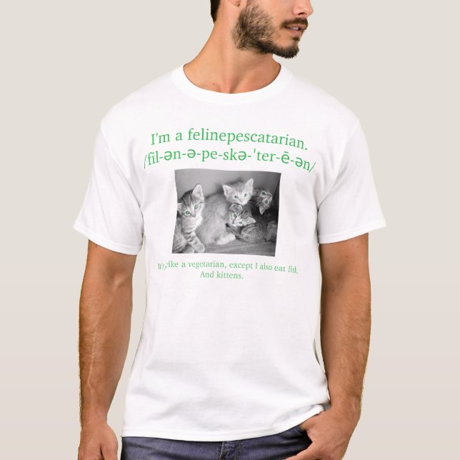 Camiseta Soy un felinepescatarian. (Anverso)