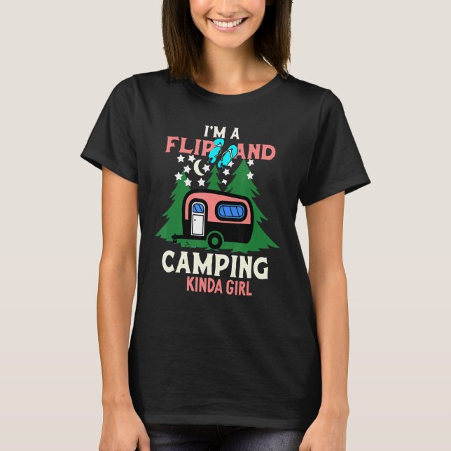 Camiseta Soy Un Flip Flops Y Campamento De Chicas De Kinda (Anverso)