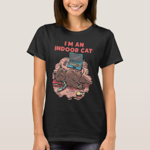 Camiseta Soy un gato de interior diseños para introvertido