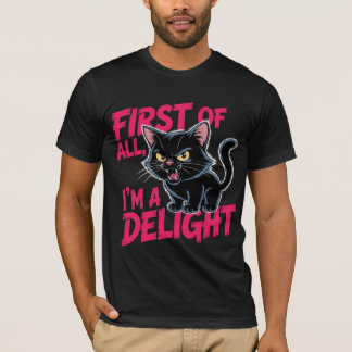 Camiseta Soy un Gato Negro Encantador Arte Gatito Gruñón Sa