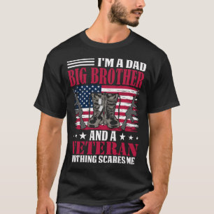 Camiseta Soy un gran HERMANO de Papá y un veterano sin mied