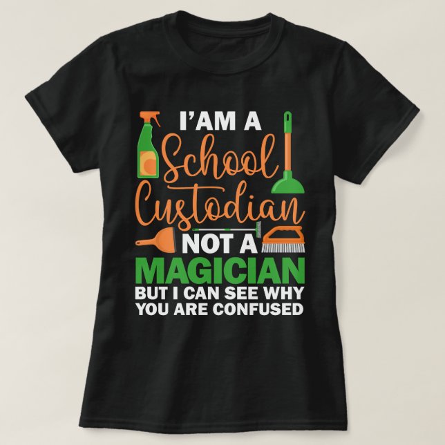 Camiseta Soy un guardián escolar, no un cuidador mago (Diseño del anverso)