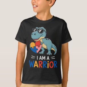 Camiseta Soy un guerrero Autismo Chicos Familia Dinosaurio