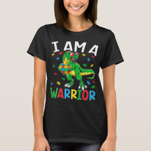 Camiseta Soy un guerrero Autismo Dinosaurio Rex Niño Autism