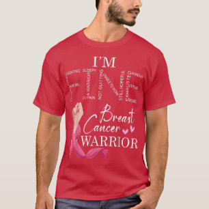 Camiseta Soy un guerrero de cáncer de mama fino con cáncer