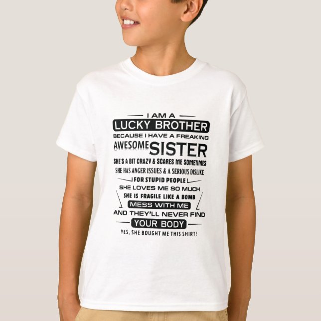 Camiseta Soy Un Hermano Afortunado Regalos Para Hermano (Anverso)