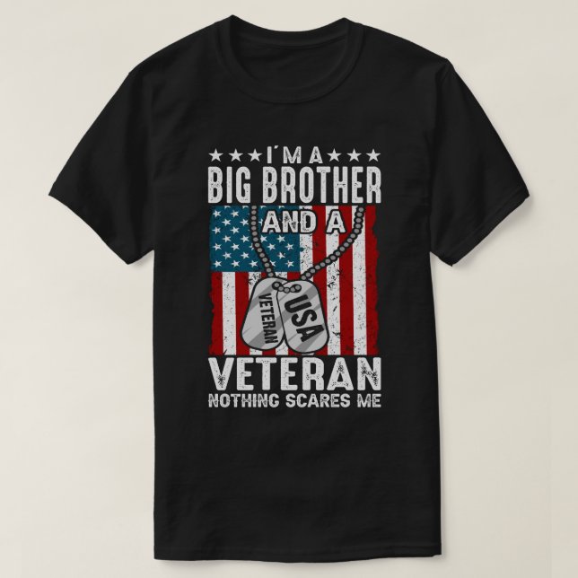 Camiseta Soy un HERMANO GRANDE y un veterano nada me asusta (Diseño del anverso)