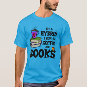 Camiseta Soy un híbrido que corro en café y libros