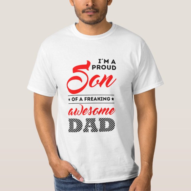 Camiseta Soy un hijo orgulloso de un padre increíblemente g (Anverso)