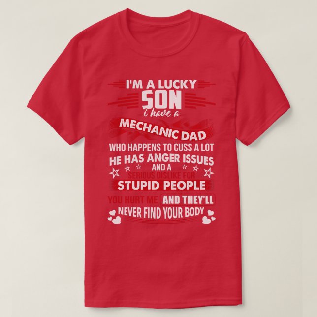 Camiseta Soy Un Hijo Suertudo De Un Mecánico De Papá Para S (Diseño del anverso)