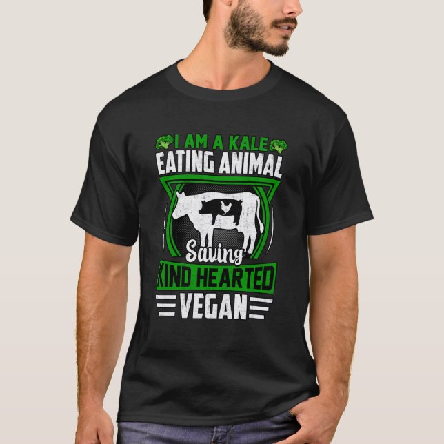 Camiseta Soy un Kale comiendo un animal salvador de corazón (Anverso)