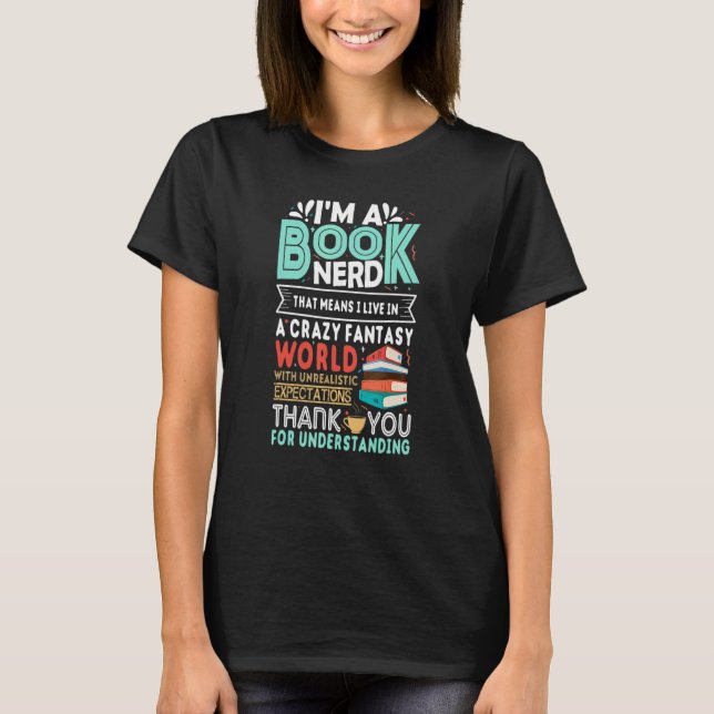 Camiseta Soy un libro Nerd leyendo para libro (Anverso)