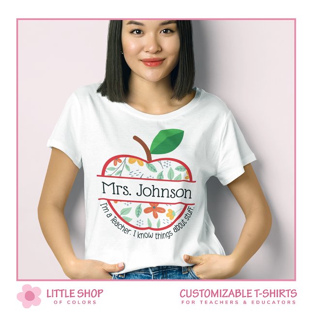 Camiseta Soy un maestro conozco cosas Apple Personalizable (Subido por el creador)